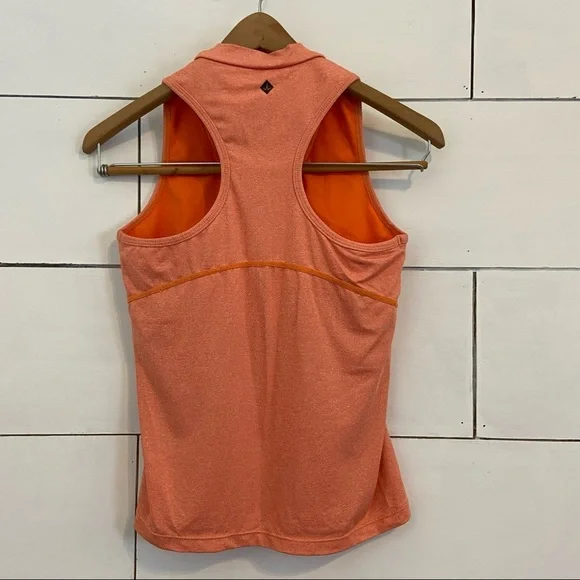 PrAna V Neck Orange Racerback Tank Top. Size Small - Picture 2 of 8